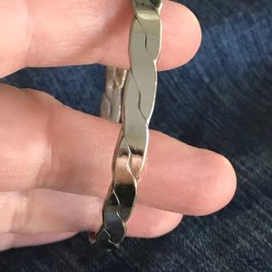 Vintage Sterling Silver Twist Bangle Bracelet